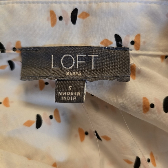 LOFT Cream Floral Print Pajama Shirt - Picture 4 of 6